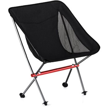 BasicNature Καρέκλα ταξιδιού Ultralight Low Rest μαύρο
